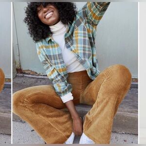 Aerie Groove-On corduroy High Waisted Flare Lounge Comfy Pants boho festival, XS